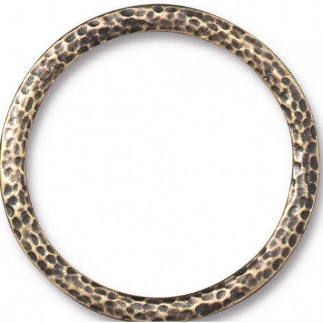 31.5mm TierraCast Hammertone Ring Links - Brass Oxide - Pack of 2