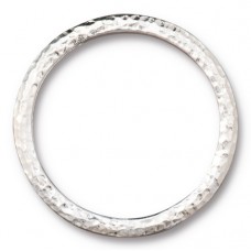 31.5mm TierraCast Hammertone Ring Links - Rhodium Silver Plated