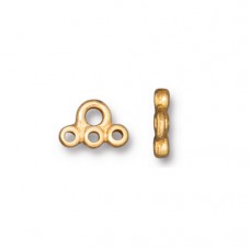 9x6.25mm TierraCast Stitch-In Connector Link - 22K Gold Plated - Pack of 2