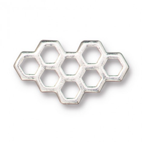 21x12mm TierraCast Honeycomb Link - Antique Silver Plated - Each