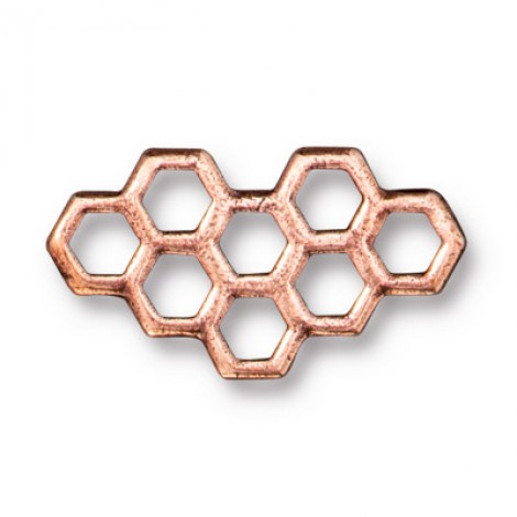 21x12mm Honeycomb Link - Antique Copper Plated