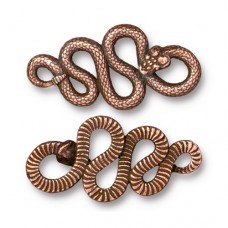 21x24mm TierraCast Rattlesnake Pendant or Link - Antique Copper Plated - Each