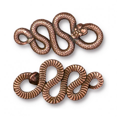 21x24mm TierraCast Rattlesnake Pendant or Link - Antique Copper Plated - Each