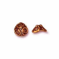 7.5mm TierraCast Lily Beadcap - Antique Copper - Pack of 2