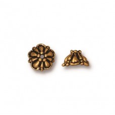 8mm TierraCast Tiffany Beadcaps - Antique 22K Gold Plated