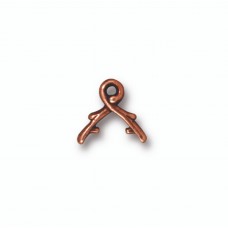 13mm TierraCast Large Vine Briolette Bail - Antique Copper - Pack of 2