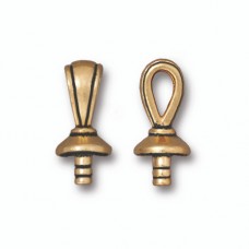 17x8mm TierraCast Glue-In Nouveau Bail - Antique 22K Gold Plated - Each