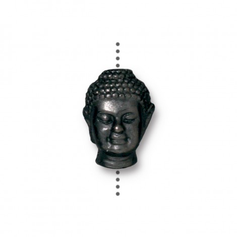 14mm TierraCast Buddha Head Bead - Black Oxide - Pack of 2