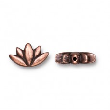 7x12mm TierraCast Lotus Bead - Antique Copper - Pack of 2