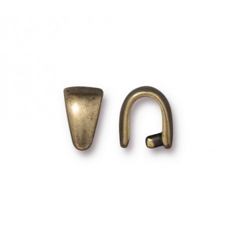 8.5x5.4mm TierraCast Smooth Pinch Bail - Brass Oxide - Pack of 2