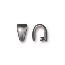 8.5x5.4mm TierraCast Smooth Pinch Bail - Antique Pewter - Pack of 2