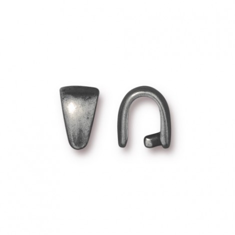8.5x5.4mm TierraCast Smooth Pinch Bail - Antique Pewter - Pack of 2