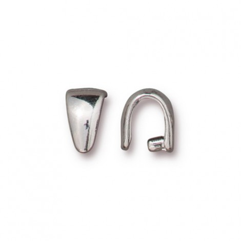 8.5x5.4mm TierraCast Smooth Pinch Bail - White Bronze Plated - Pack of 2