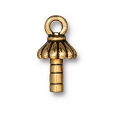 16x8.4mm TierraCast Glue-In Rope Cap Bail - Antique 22K Gold Plated - Pack of 2