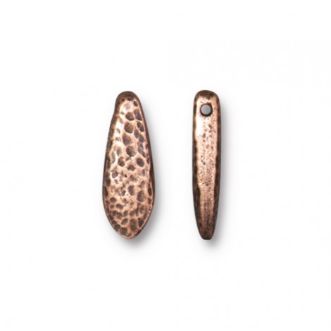 14.75x5.25mm TierraCast Hammertone Dagger Bead Drop - Ant Copper Plated