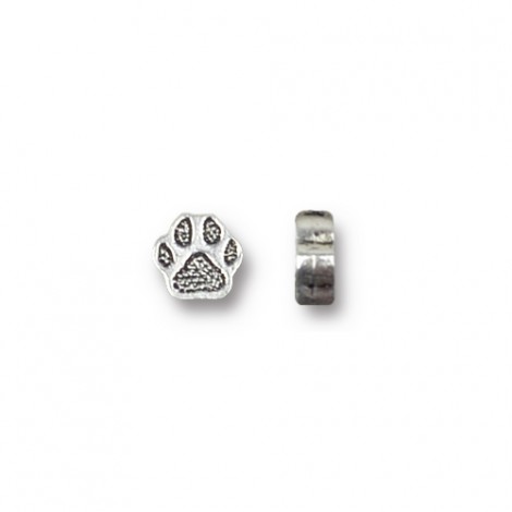 6mm TierraCast Paw Bead - Antique Silver Plated