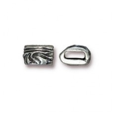 6x9mm (2x6mmID) TierraCast Jardin Barrel Transition or Crimpable Bead - Antique Pewter - Pack of 2