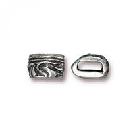 6x9mm (2x6mmID) TierraCast Jardin Barrel Transition or Crimpable Bead - Antique Pewter - Pack of 2