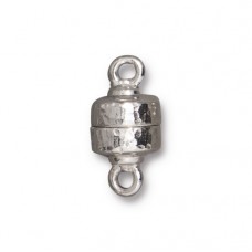 9mm TierraCast Hammertone Magnetic Clasp - Rhodium Silver Plated