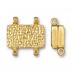 16.5x13mm TierraCast Hammertone 2-Loop Magnetic Clasp - Bright 22K Gold Plated