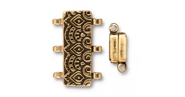 Multi Strand Magnetic Clasp Antique Gold Plated-2 Loopjewellery