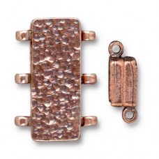 25x13mm TierraCast Hammertone 3-Loop Magnetic Clasp - Antique Copper Plated - Each