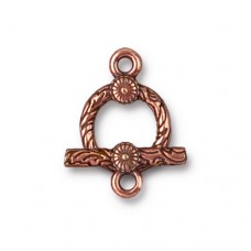 11mm TierraCast Bar & Ring Western Toggle Clasp Set - Antique Copper Plated - Per Set