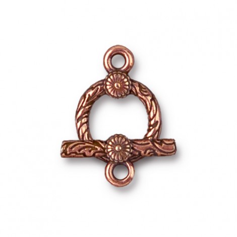 11mm TierraCast Bar & Ring Western Toggle Clasp Set - Antique Copper Plated