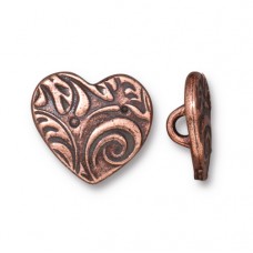 15x14mm TierraCast Amor Button - Antique Copper - Each