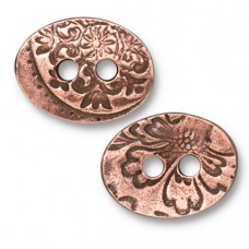 17x14mm TierraCast Jardin Button - Antique Copper - Pack of 2
