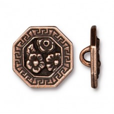 17mm TierraCast Blossom Button - Antique Copper