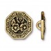 17mm TierraCast Blossom Button - Antique Gold - Each
