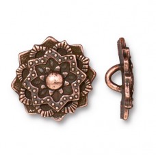 16mm TierraCast Mandala Button - Antique Copper
