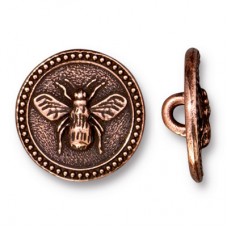15mm TierraCast Bee Button - Antique Copper Plated