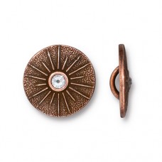 15mm TierraCast Starburst Button with SS9 Crystal - Ant Copper