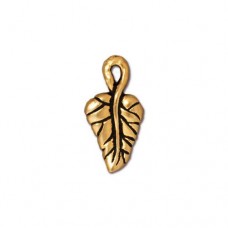 16mm TierraCast Ivy Leaf Charm - Antique 22K Gold Plated