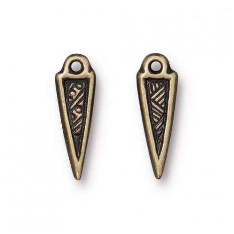 17x6mm TierraCast Ethnic Spike - Brass Oxide - Pack of 2