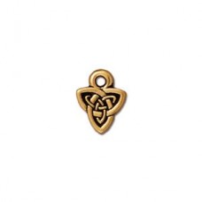 10x8mm TierraCast Celtic Triad Charm - Antique 22K Gold Plated
