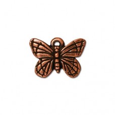 16x11mm TierraCast Monarch Butterfly Charm - Antique Copper Plated - Pack of 2