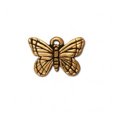 16x11mm TierraCast Monarch Butterfly Charm - Antique 22K Gold Plated