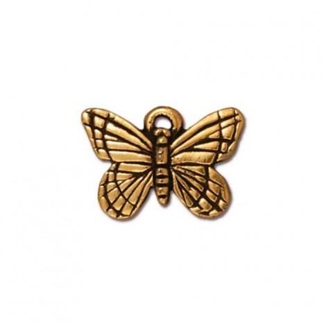16x11mm TierraCast Monarch Butterfly Charm - Antique 22K Gold Plated - Pack of 2