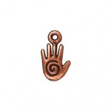 12mm TierraCast Small Spiral Hand Charm - Ant Copper