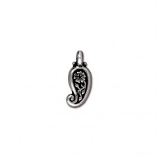 12x8mm TierraCast Paisley Drop - Antique Silver Plated - Pack of 2