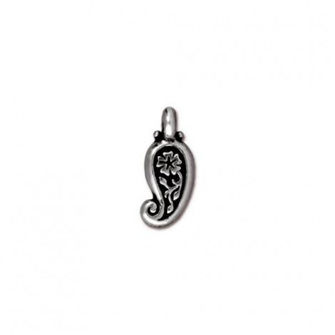 12x8mm TierraCast Paisley Drop - Antique Silver Plated - Pack of 2