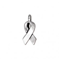 17mm TierraCast Awareness Drop Charm - Antique Silver - Pack of 3