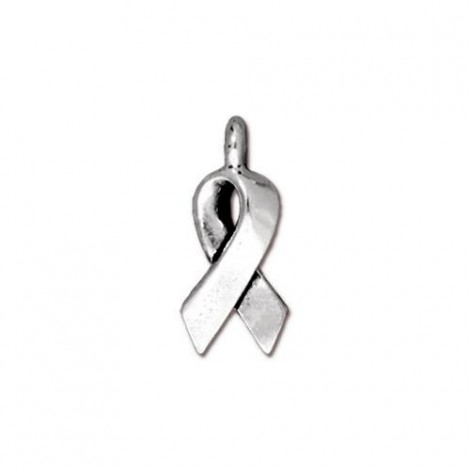17mm TierraCast Awareness Drop Charm - Antique Silver - Pack of 3