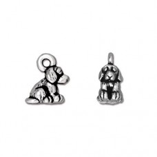 10mm TierraCast Tiny Dog Charm - Antique Silver