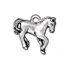 20mm TierraCast Yearling Horse Charm - Antique Fine Silver Plated