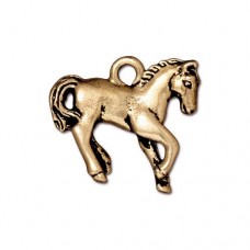 20mm TierraCast Yearling Horse Charm - Antique 22K Gold Plated