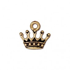 14mm TierraCast Crown Charm - Antique 22kt Gold Plated